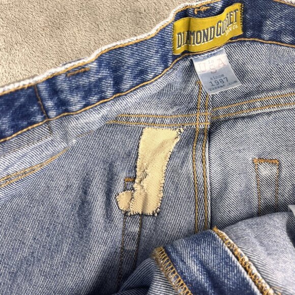 Diamond Gusset Jeans Mens 38x30 Blue Regular Fit Denim Made USA Workwear Classic - Picture 5 of 16